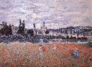 Claude Monet Poppy Field near Vetheuil oil painting reproduction